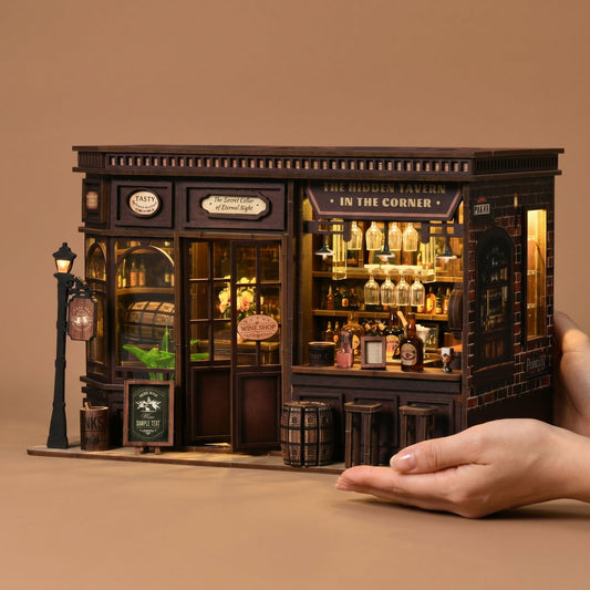 Corner Tavern DIY book nook kit front view