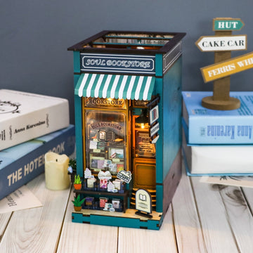 Soul Bookstore DIY book nook kit vintage library shelf insert