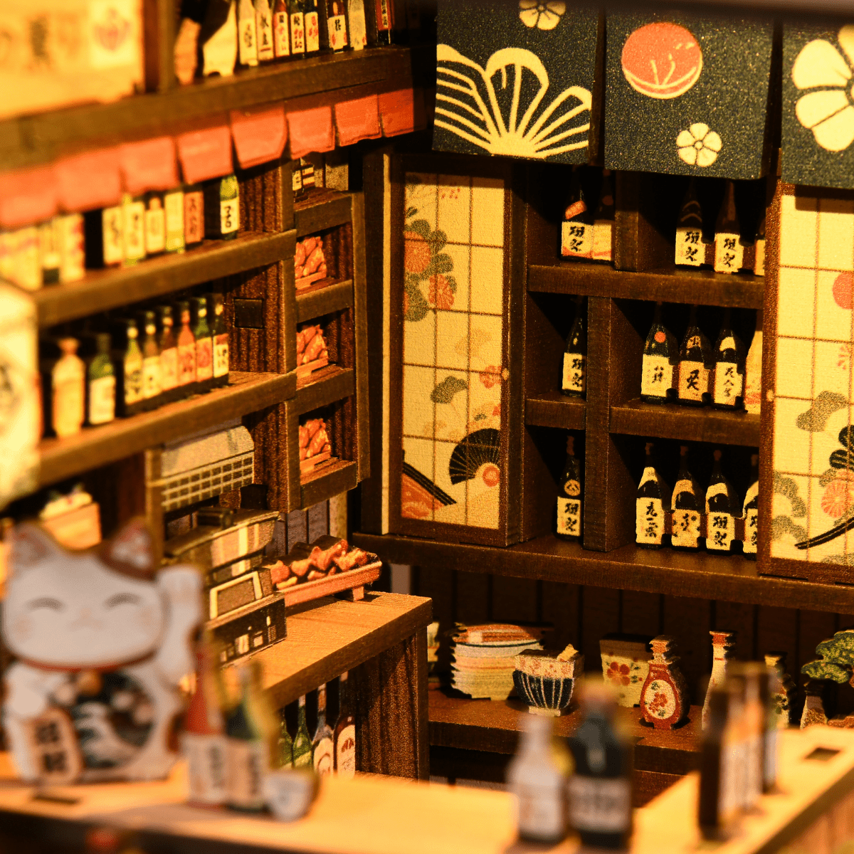 Mellow Pub DIY miniature house kit tiny seating and bottle detail