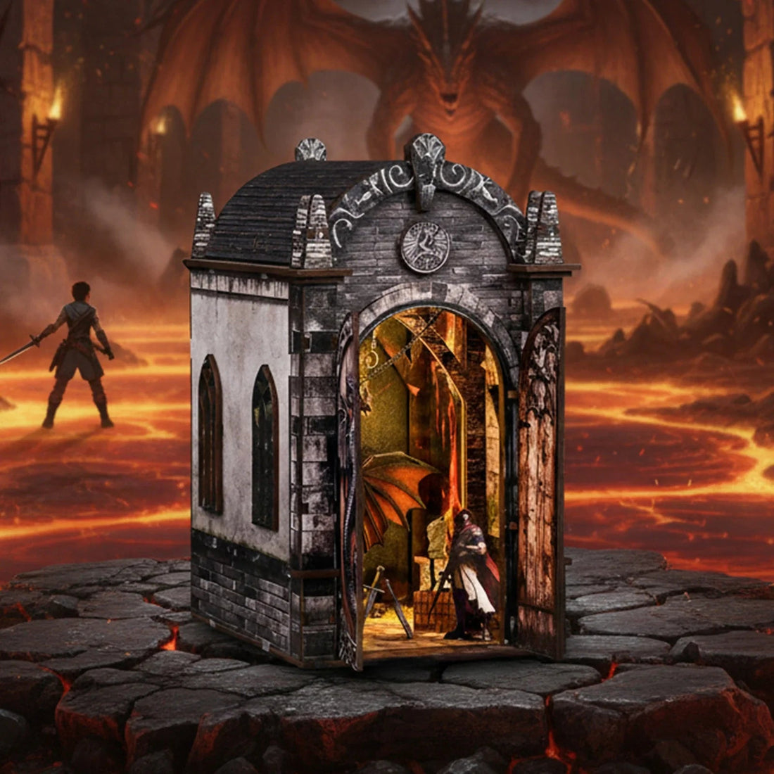 Dragon Castle DIY Book Nook Kit: A Gift for Fantasy Readers - Soothee®