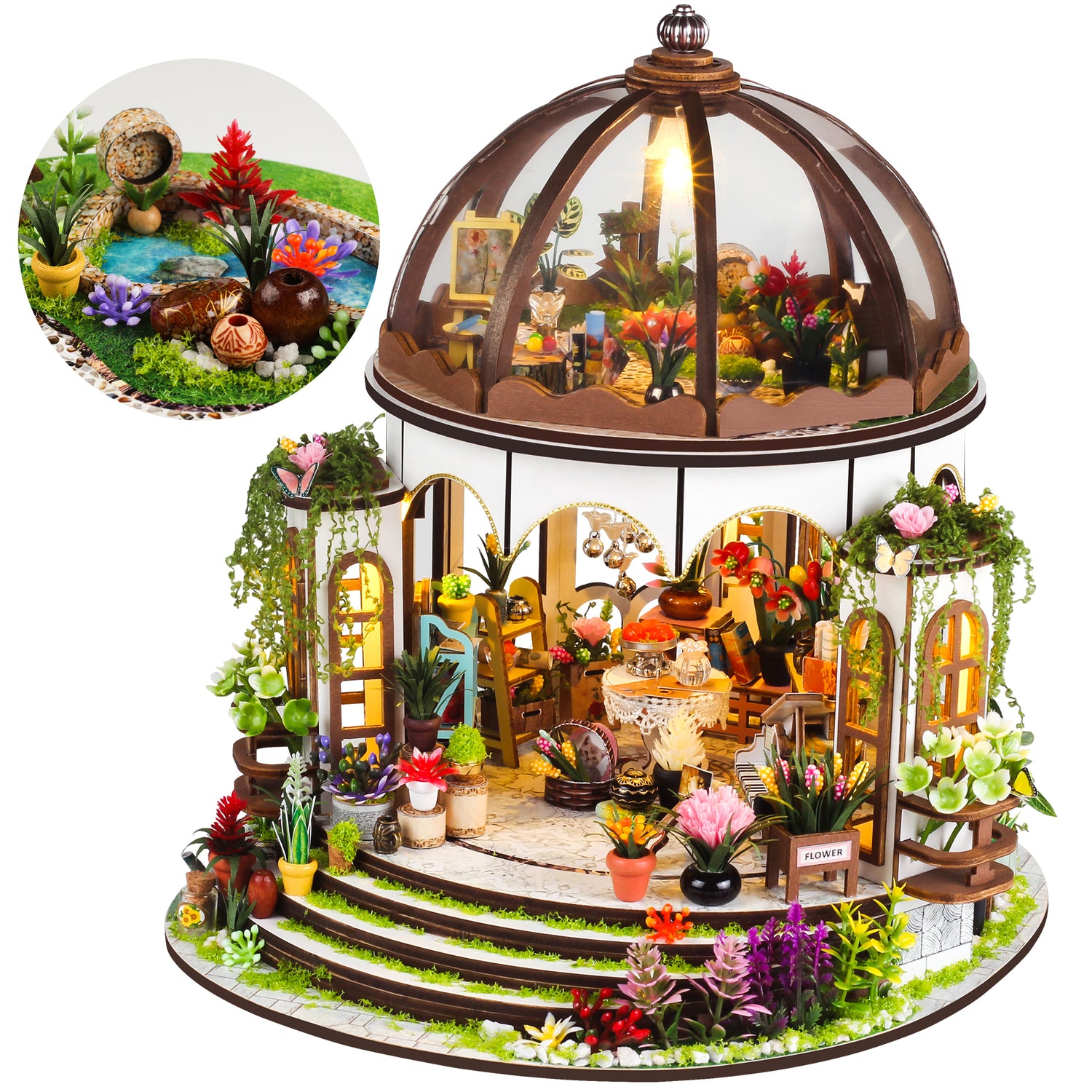 Garden House floral gazebo miniature kit