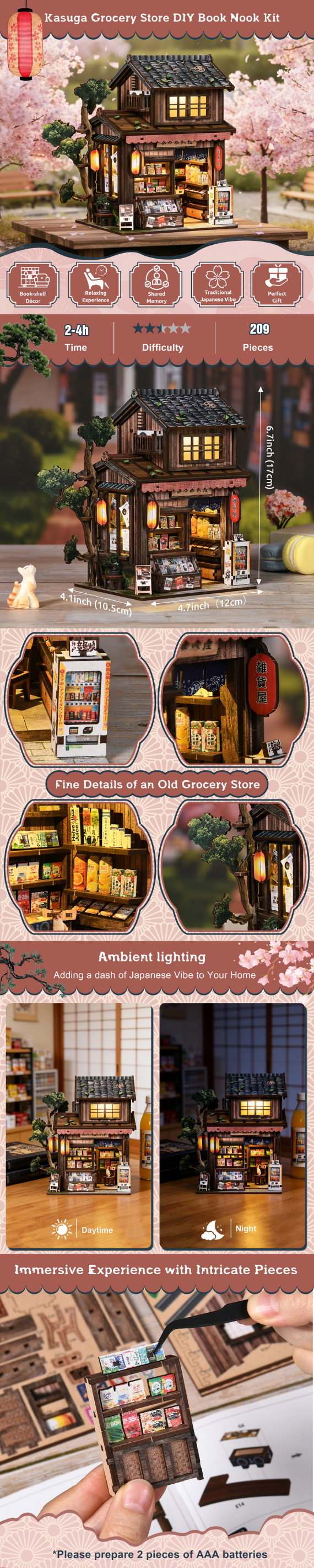 Kasuga Grocery Store miniature detail collage