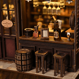 Corner Tavern DIY book nook kit historic pub with warm LEDs