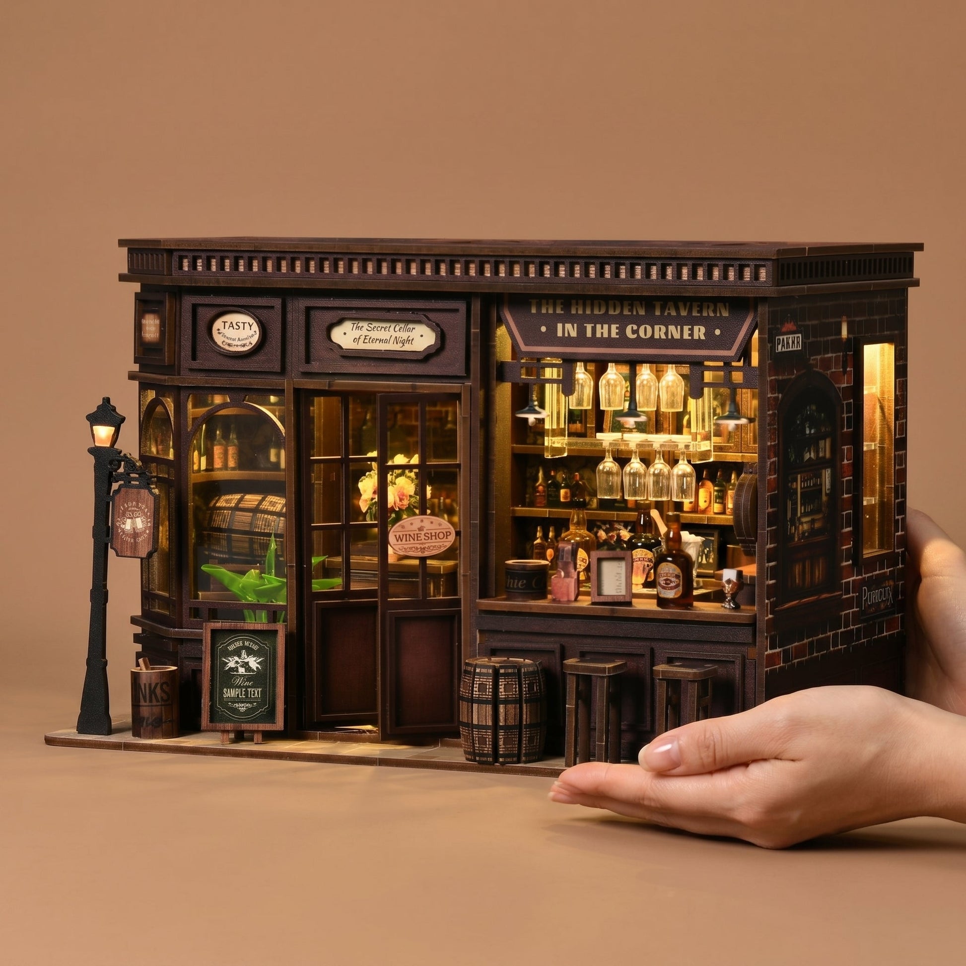Corner Tavern DIY book nook kit front view