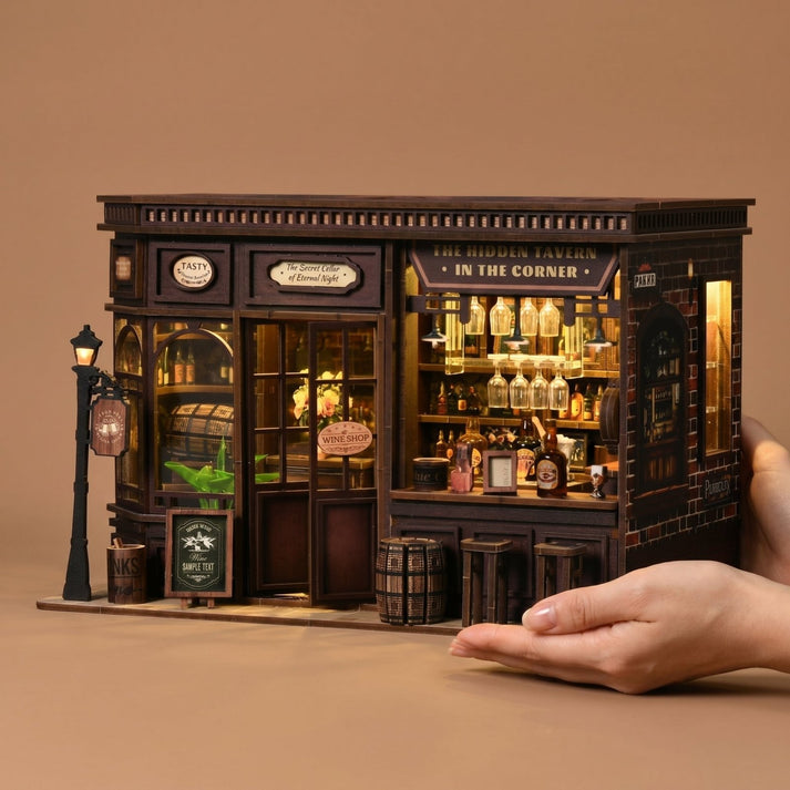 Corner Tavern DIY book nook kit front view