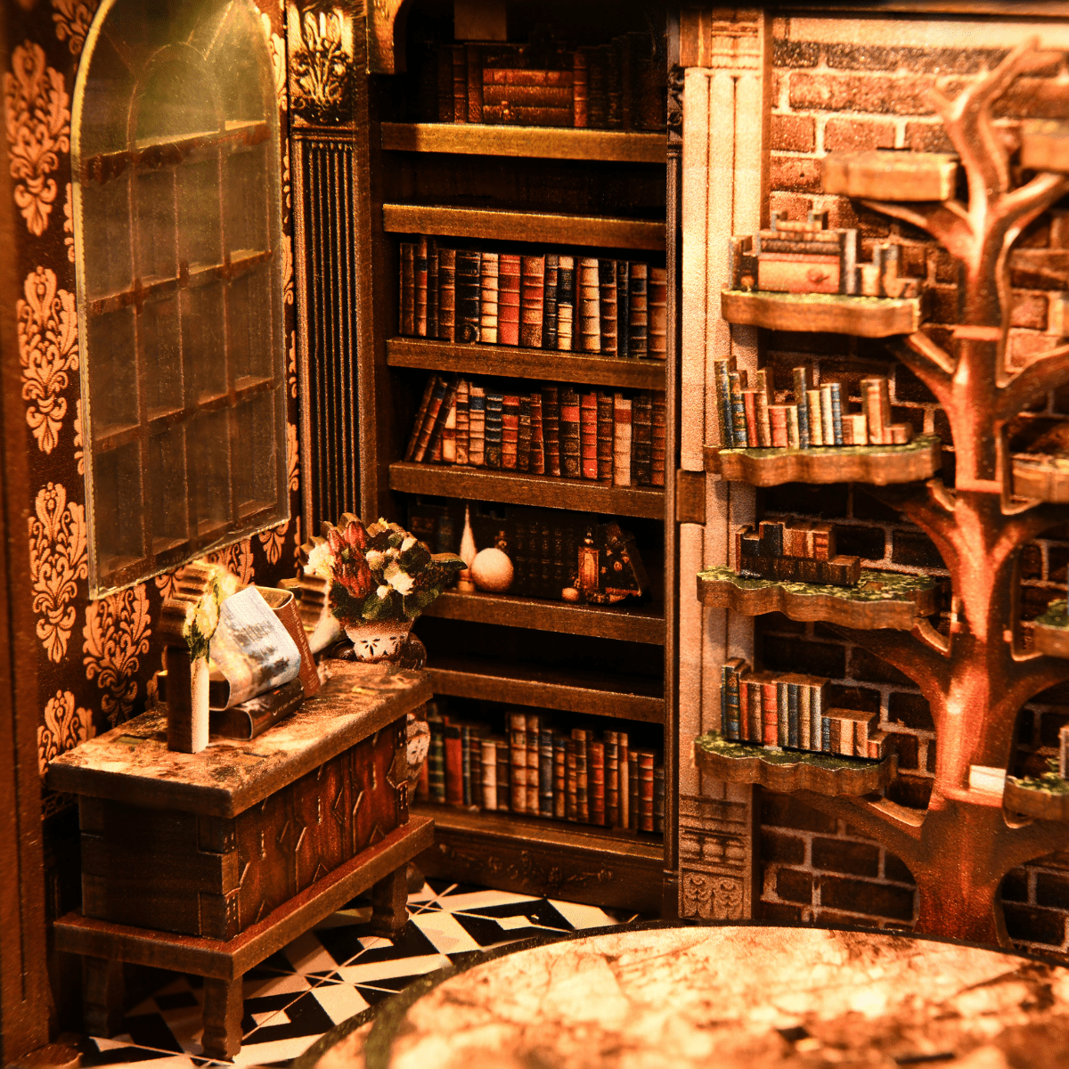 Wisdom Library DIY book nook kit warm LED reading room
