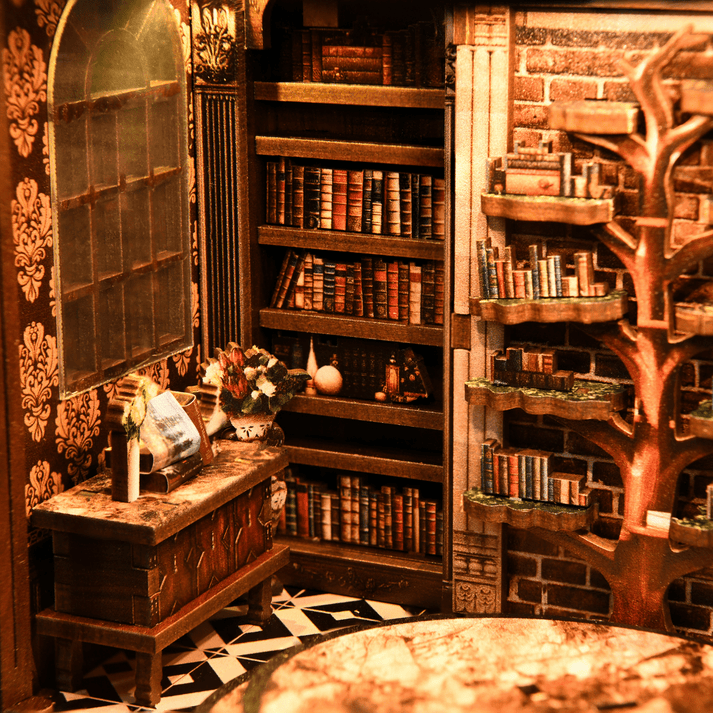 Wisdom Library DIY book nook kit warm LED reading room