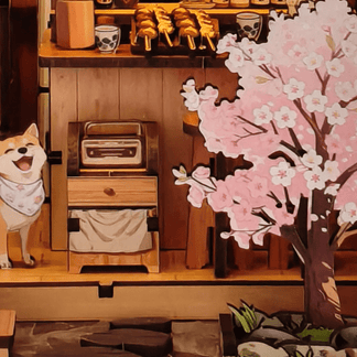 Yakitori Grill House DIY book nook kit wooden architecture detail