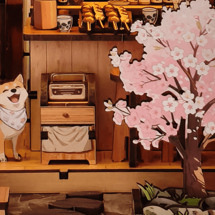 Yakitori Grill House DIY book nook kit wooden architecture detail