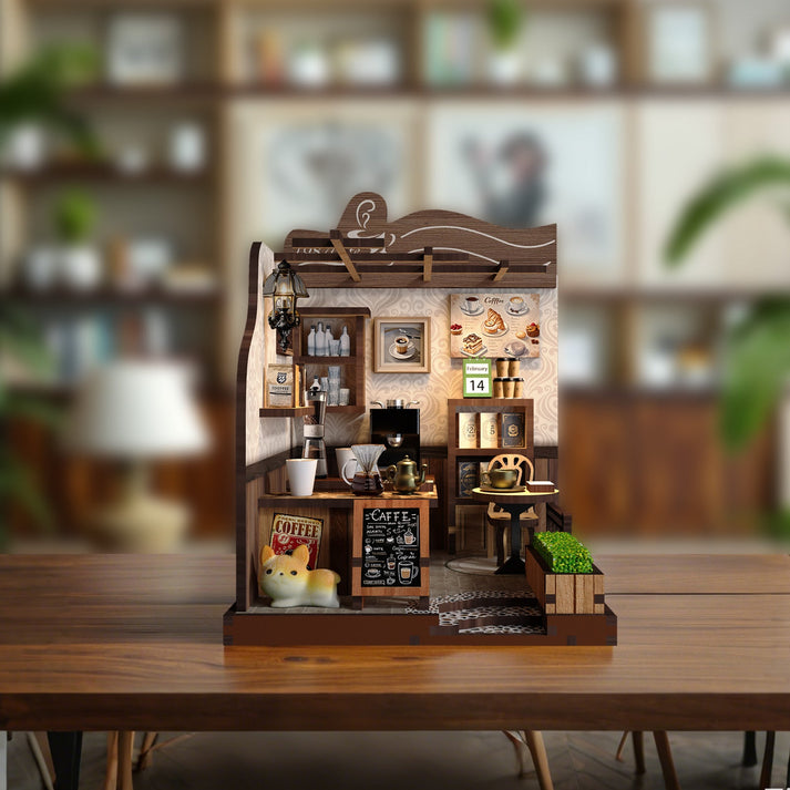 Country Cafe DIY miniature house kit coffee shop counter detail