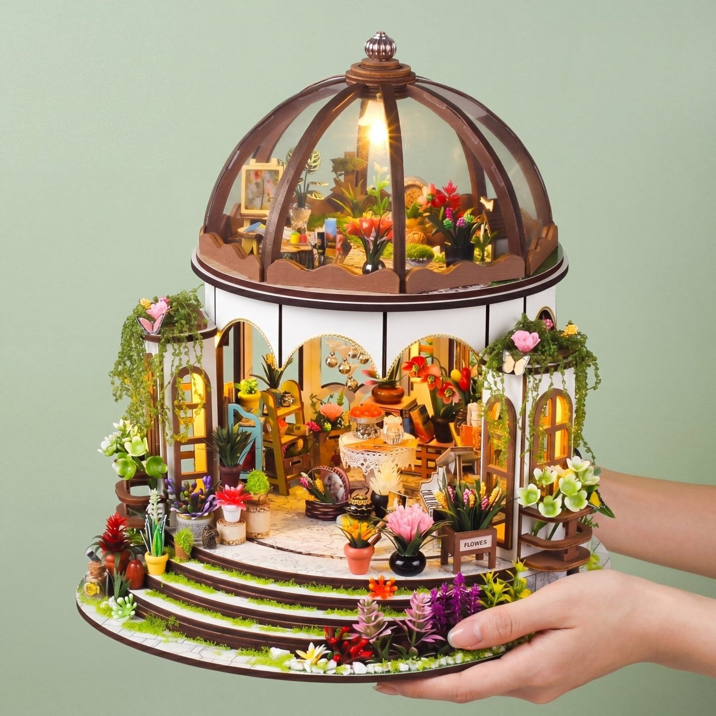 Hanging Garden DIY miniature house kit front view