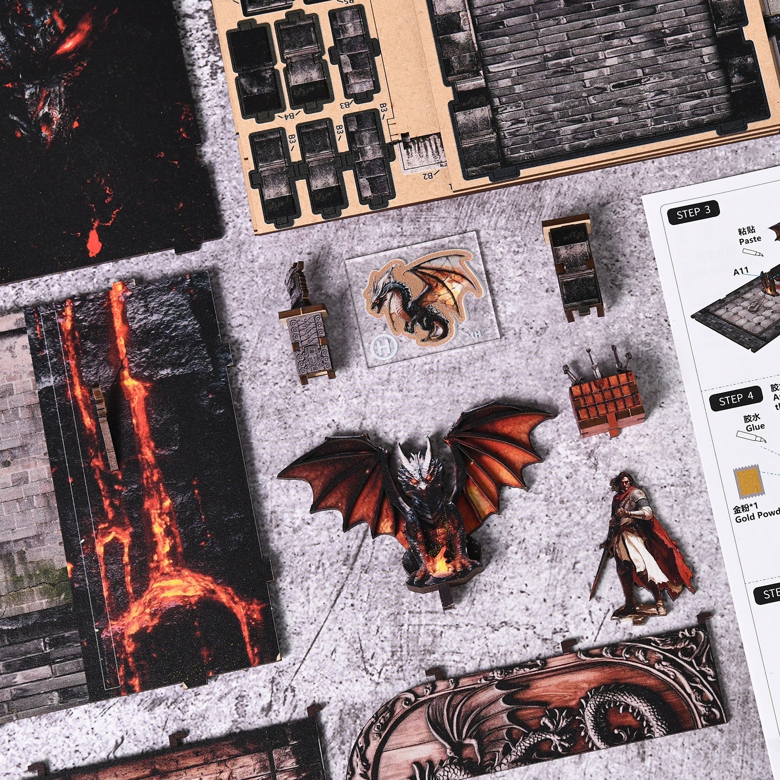 Dragon Castle DIY book nook kit mythic fortress shelf decor
