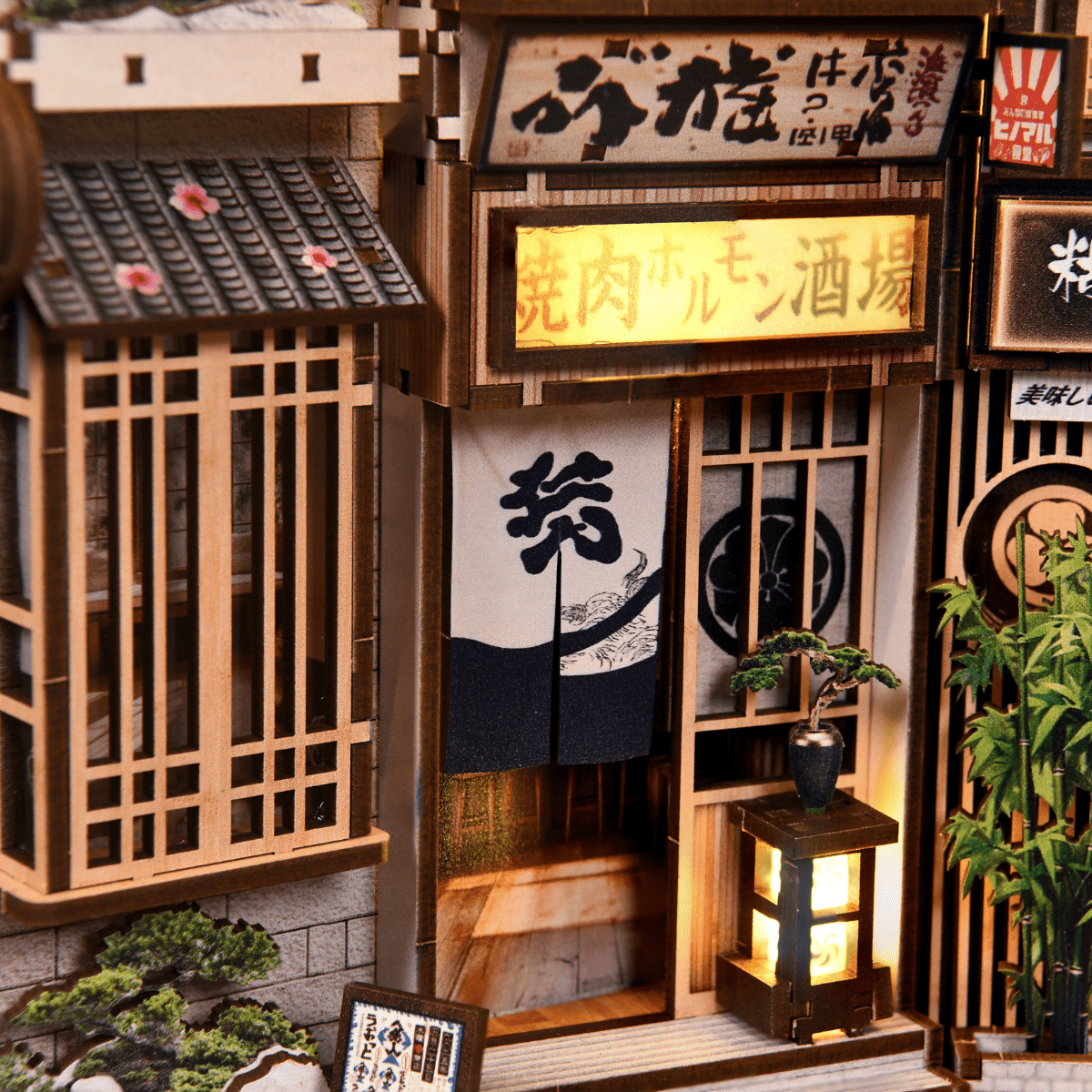 Sakura Alley DIY book nook kit wooden storefront and vending machine