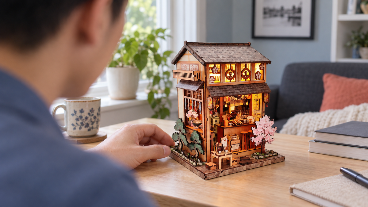 Yakitori Grill House miniature kit being enjoyed by one adult at home