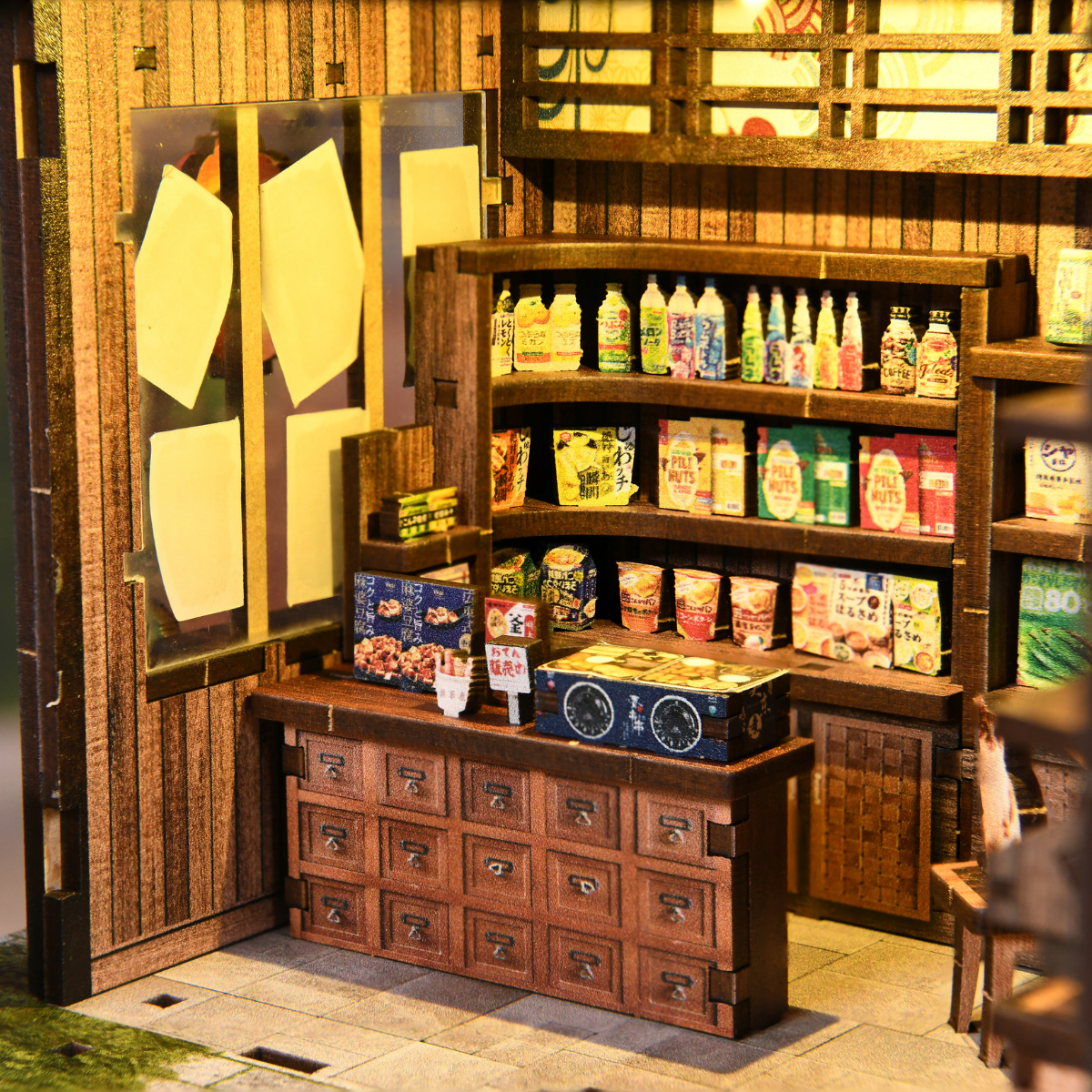 Kasuga Grocery Store DIY miniature house kit shop entrance close-up