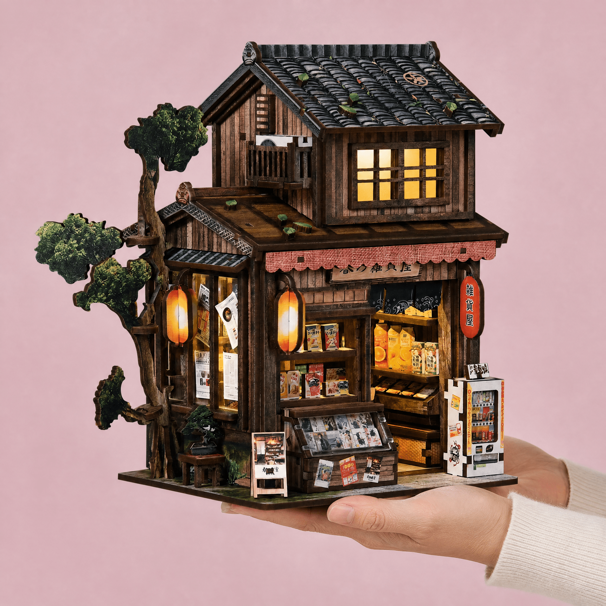 Kasuga Grocery Store DIY miniature house kit front view