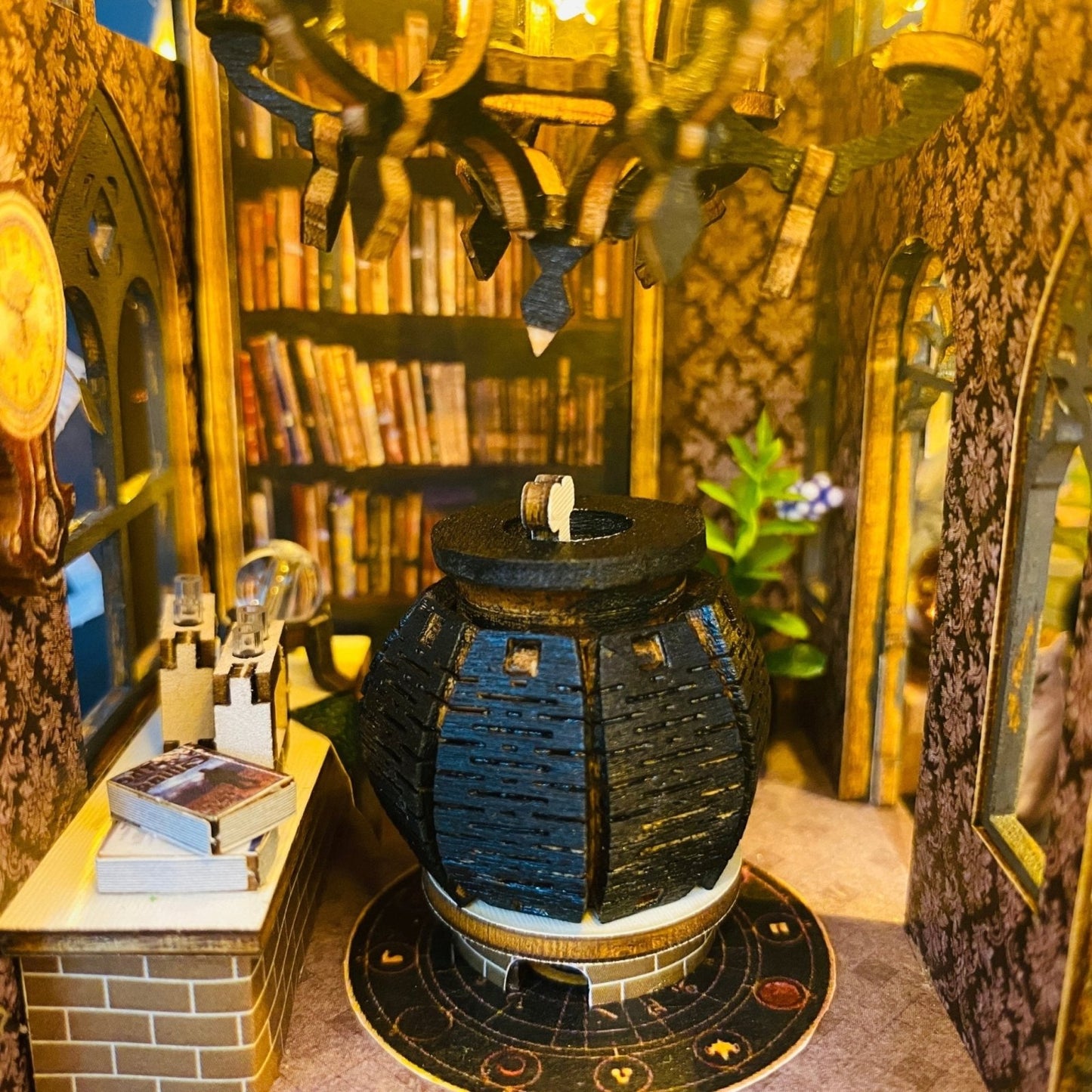 Magic Castle DIY miniature house kit round study room detail