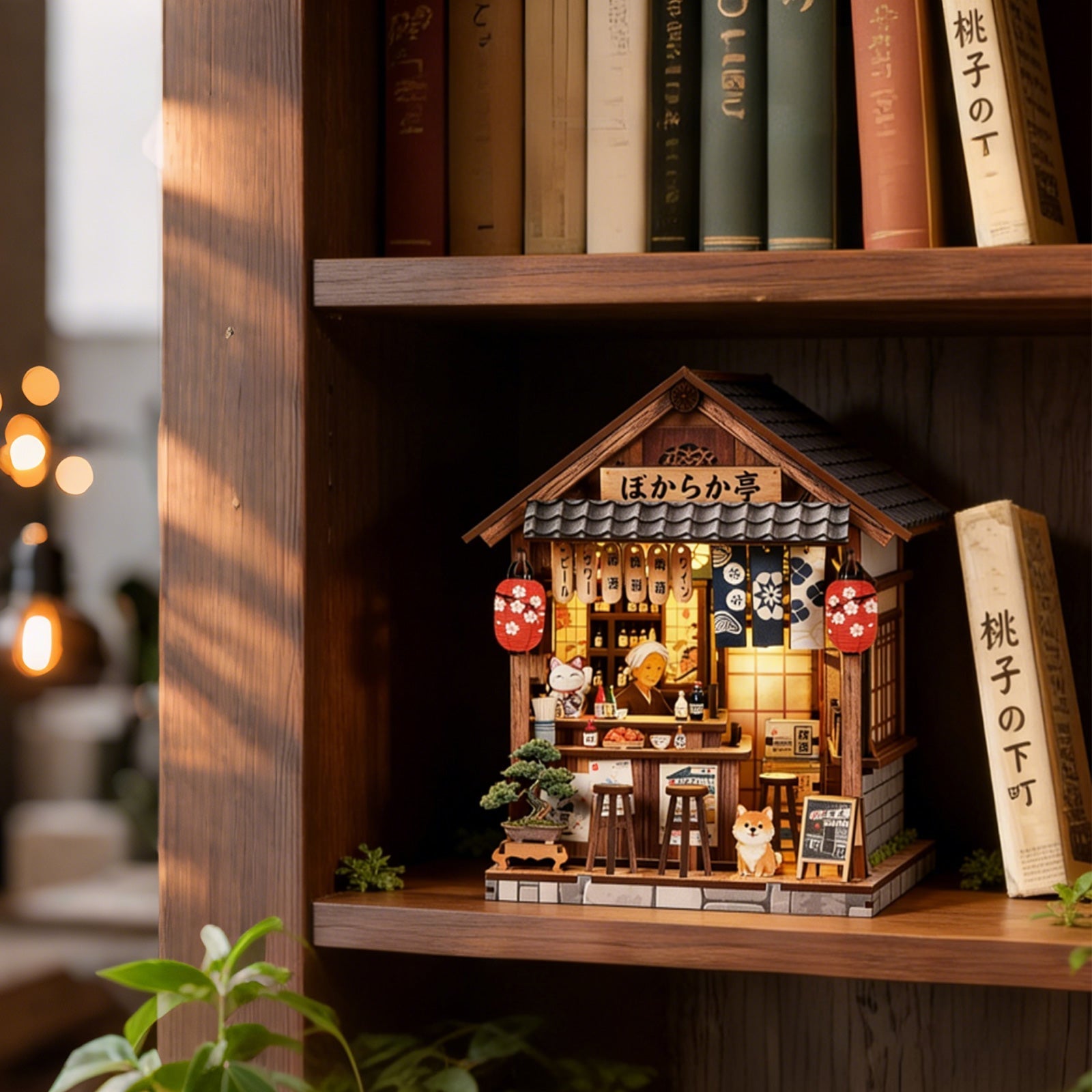 Mellow Pub DIY miniature house kit bar counter bottle detail