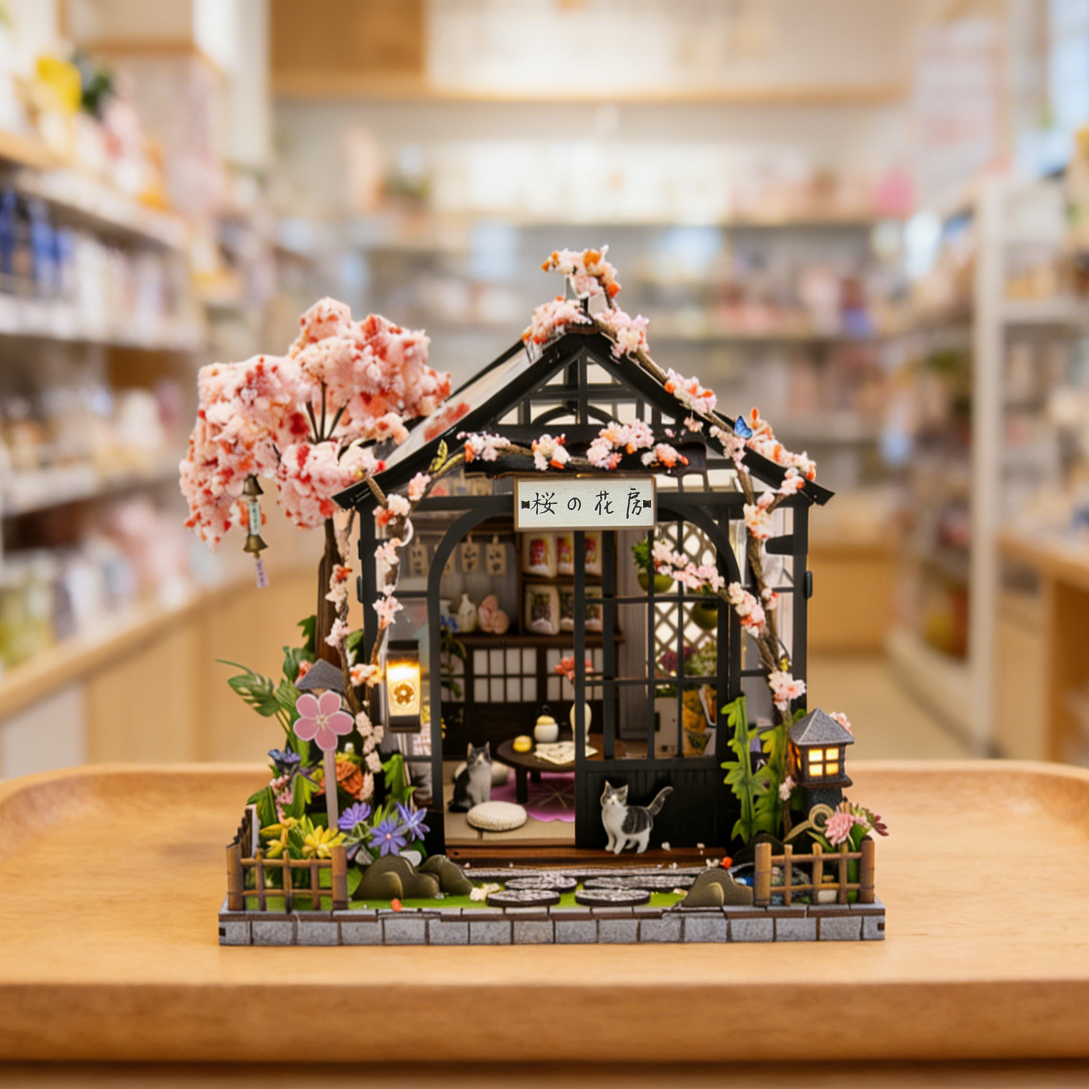 Sakura Greenhouse DIY miniature house kit tabletop finished model display