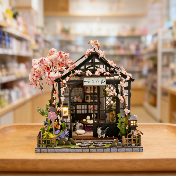 Sakura Greenhouse DIY miniature house kit tabletop finished model display