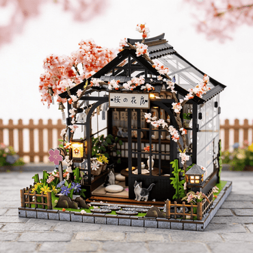 Sakura Greenhouse DIY miniature house kit Japanese storefront and garden fence
