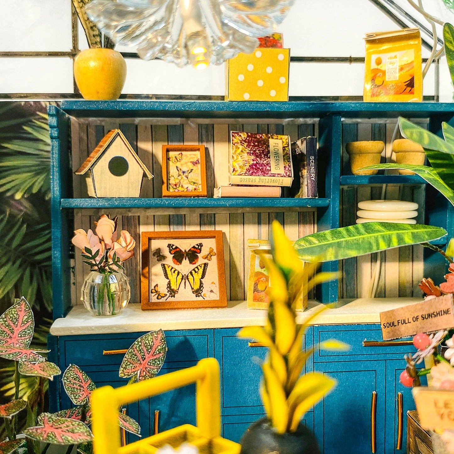 Sunshine Greenhouse DIY miniature house kit finished greenhouse decor