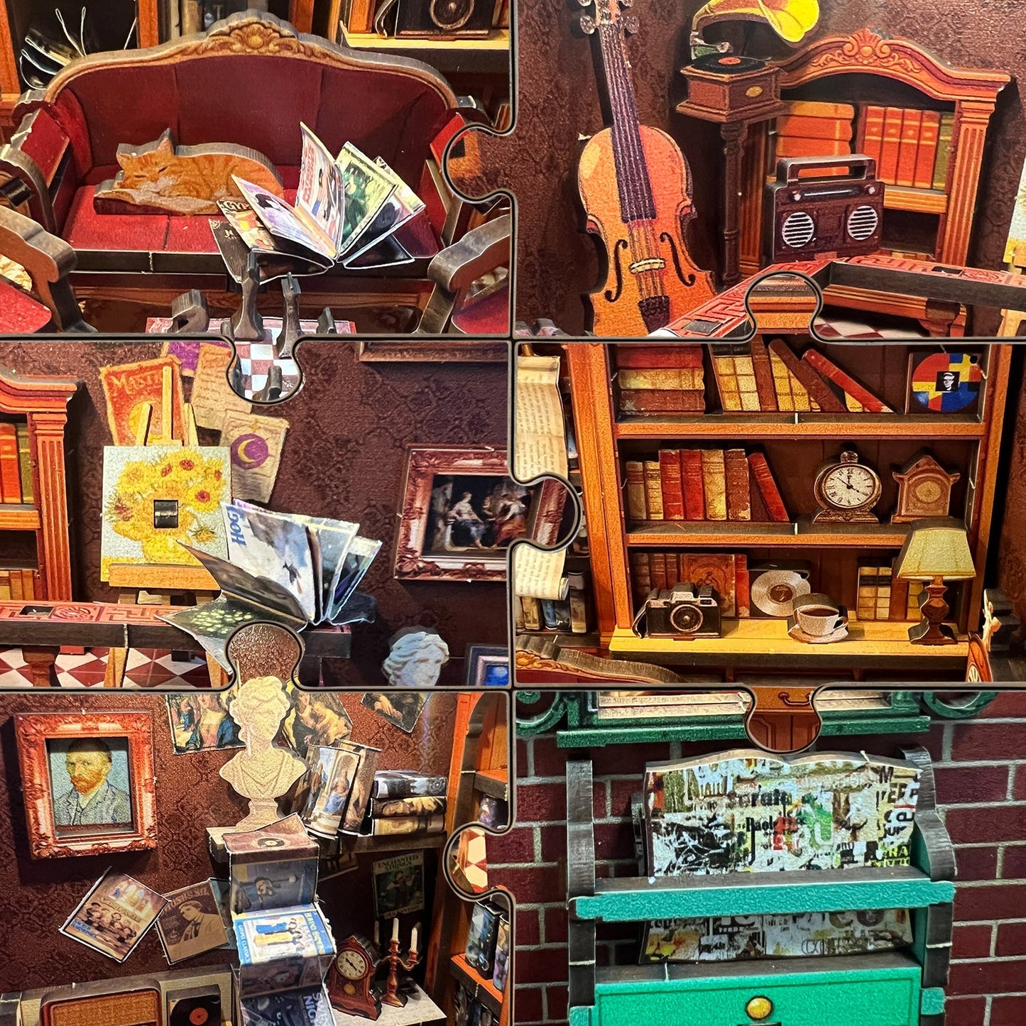 Timeless Bookstore DIY miniature house kit finished bookstore decor view