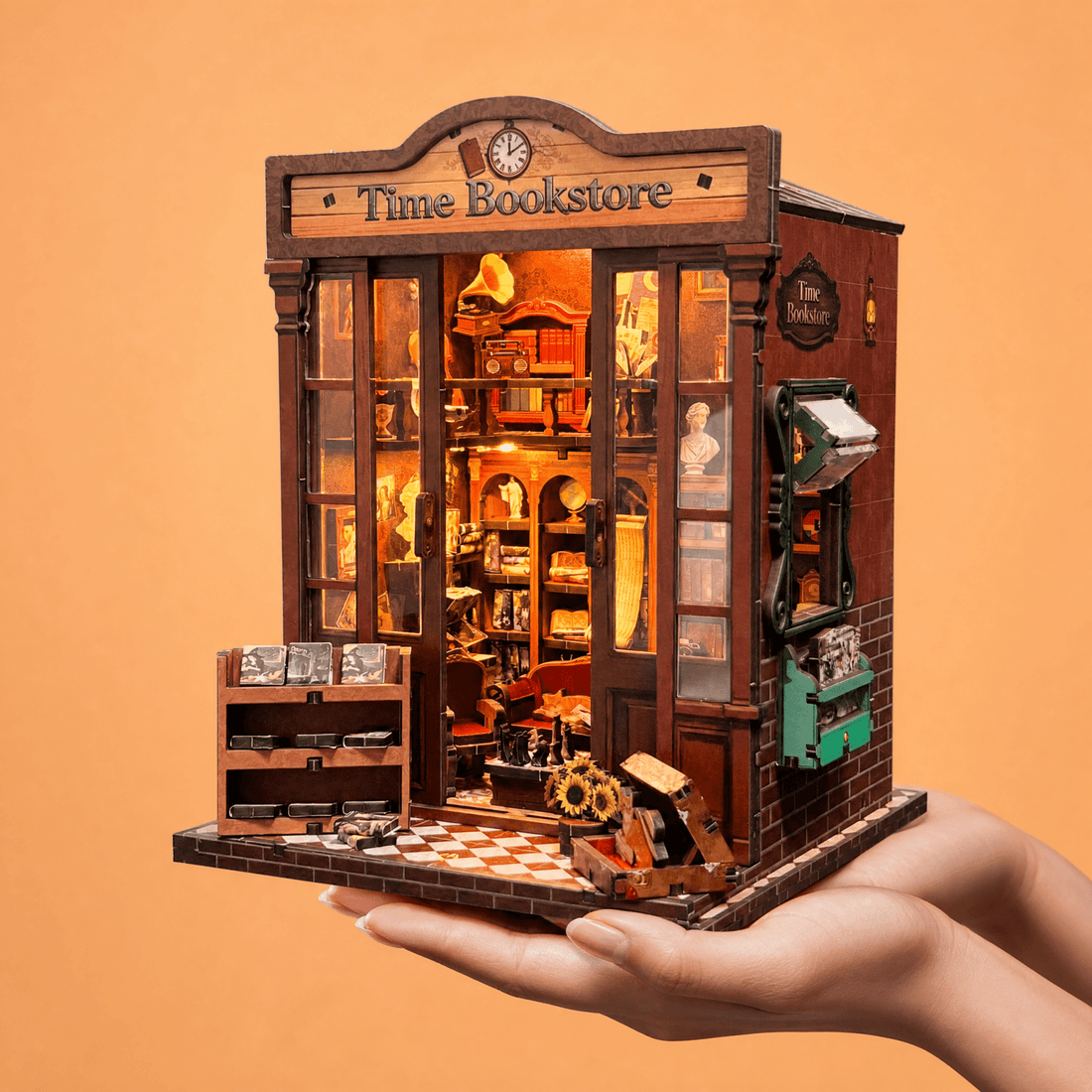 Timeless Bookstore DIY miniature house kit front view