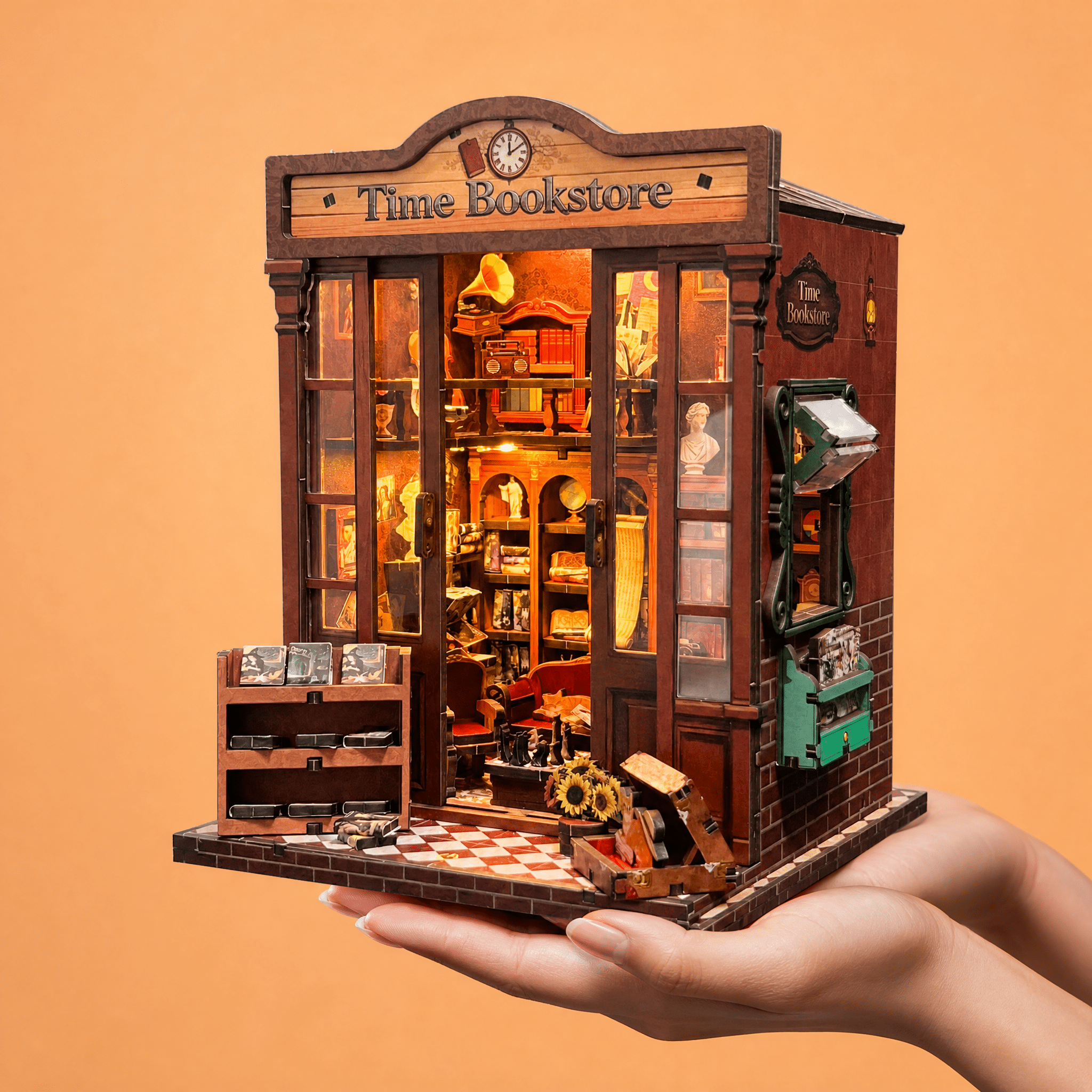 Timeless Bookstore DIY miniature house kit front view