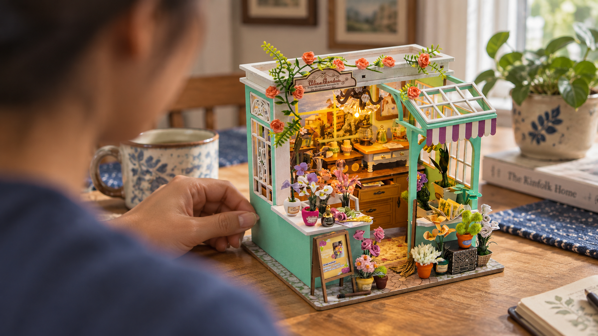 Alice's Garden miniature kit being enjoyed by one adult at home