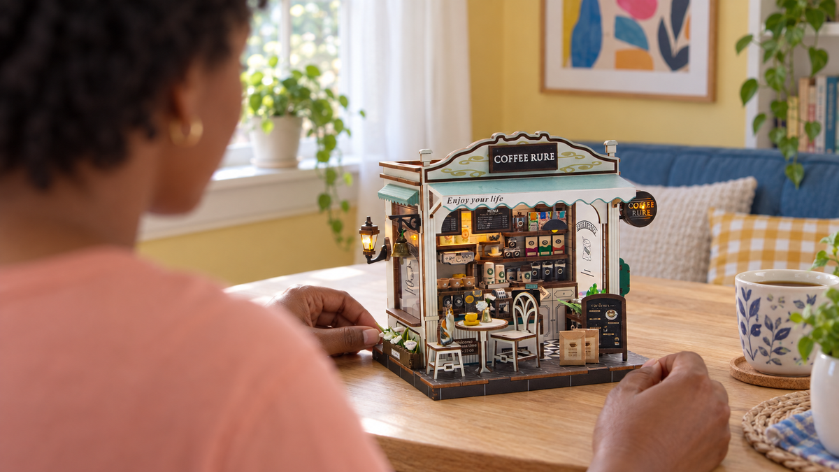 Cafe Rure miniature kit being enjoyed by one adult at home