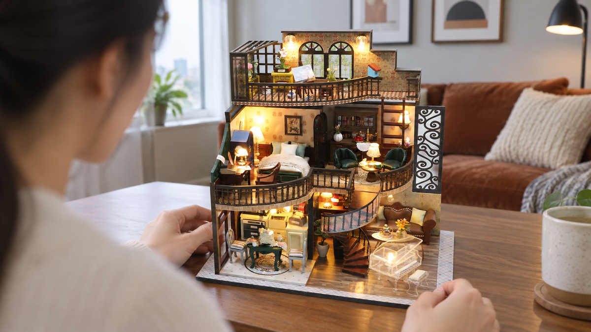 Dreamy Loft miniature kit being enjoyed by one adult at home